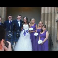 Ivory and purple orchid bridal bouquet