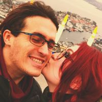 Our first trip away together, in Bergen, Norway.