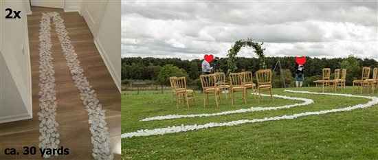 various wedding items / decorations (petal aisle runner, string lights, cake stand, tablecloths) EH4