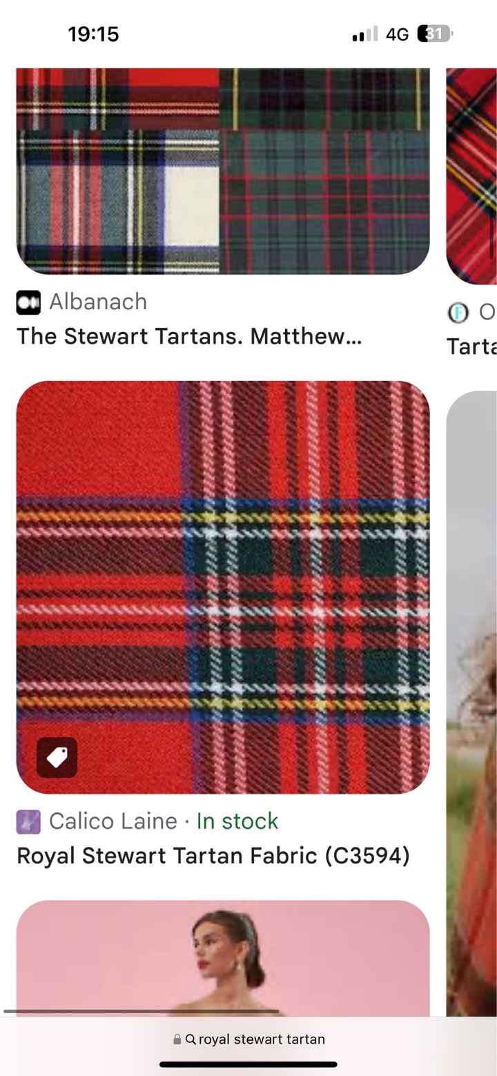 Colours to go with royal Stewart tartan - 1