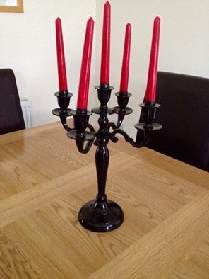 6 x black gothic candelabras for sale 