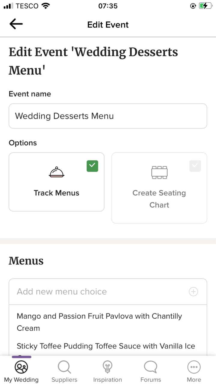 Menu Choices - 2