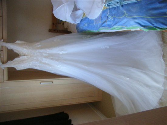 My wedding dress, veil, tiara and watch flash!