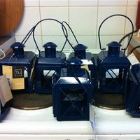 Brand new items, mini blue lanterns, butterfly hurricane glasses Essex / Bedfordshire