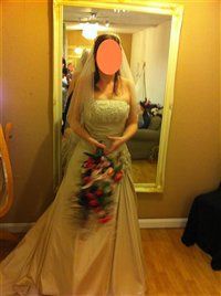 Flowers with dark ivory dress??