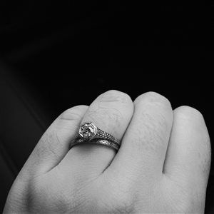 Re: OM's please can you flash me your patterned/engraved wedding bands?    :-)