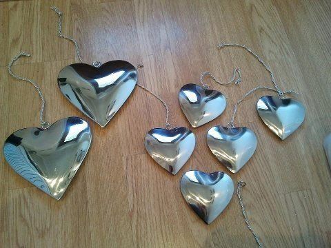 Heavy metal hearts 2 large 5 medium