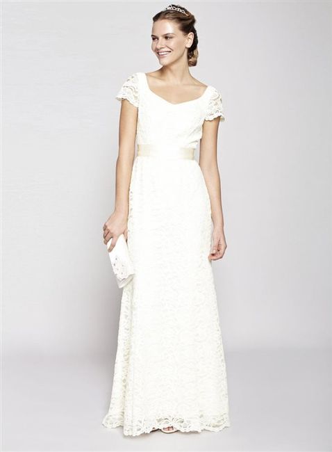 Beautiful BHS Sophie Cream Lace Wedding Dress 16 Silk Sash Charlie ...
