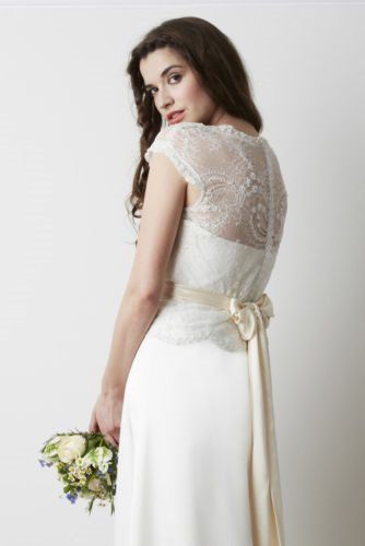 Beautiful BHS Sophie Cream Lace Wedding Dress 16 Silk Sash Charlie Brear BHLDN Wedding Planning Discussion Forums