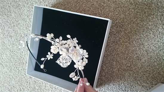 Bride side tiara pearl & crystal