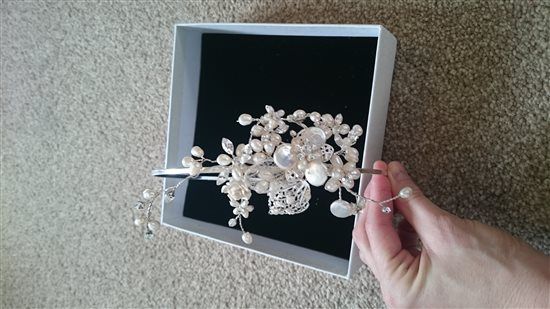 Bride side tiara pearl & crystal
