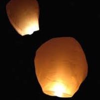 Purple crackle glazed fish bowls x8, Eco sky lanterns x49, silver glittery wish tree, sweet jars ...