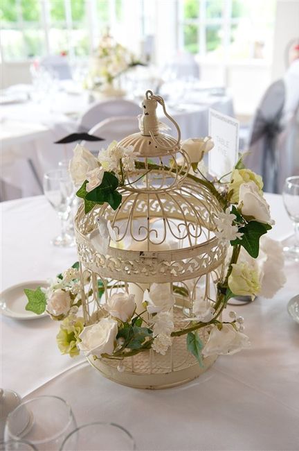 4 Bird Cages with flowers and candles - For Sale £30 each