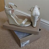 Dune Ivory Satin Wedge Sandal - Paid £110 - For Sale £45