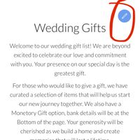How do i add a link of my gift list/registry to the wedding website? - 2