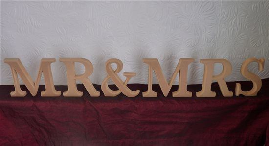 Wooden letters Mr & Mrs