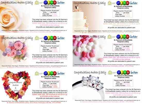 Re: Charity lottery wedding favours