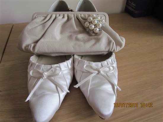 Maggie Sottero wedding sash belt, monsoon dress & jacket, ear rings, dessy bm dress, rainbow shoes a