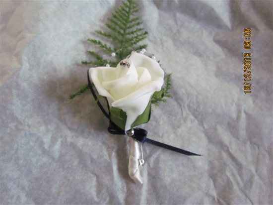 Maggie Sottero wedding sash belt, monsoon dress & jacket, ear rings, dessy bm dress, rainbow shoes a