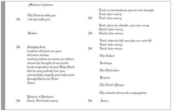 Re: Wedding Blessing - responses in Church