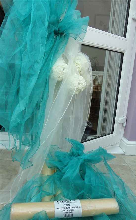 Re: Dessy BM dresses with matching tie and pocket square, ribbons, card box, head piece and garter