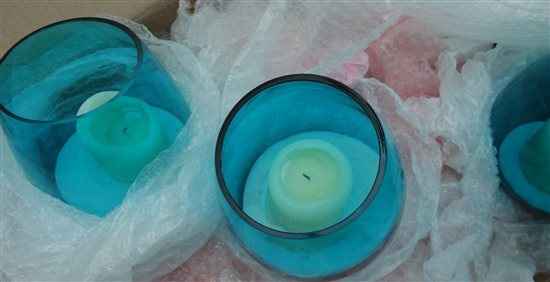 Teal & Ivory Pewends and votives