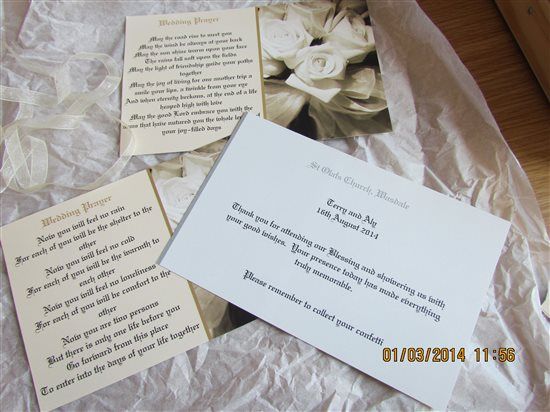 Re: Wedding Blessing - responses in Church