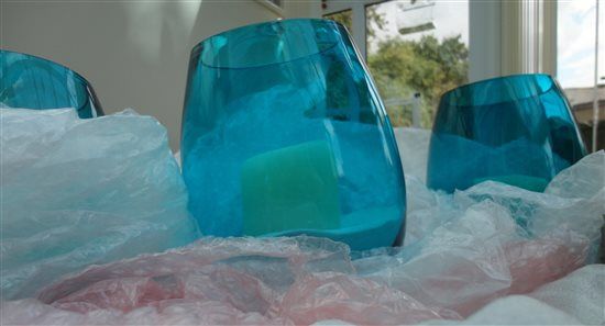 Teal & Ivory Pewends and votives