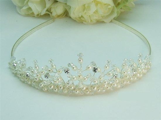 NEW Pearl, Diamonte and Crystal Tiara