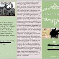 Re: Order of Service / Order of The Day