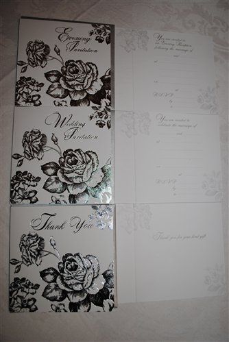 **ALL SOLD** Stylish silver Wedding Invitations, Evening Invitations and Thank you cards by French F