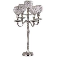 5 arm crystal ball candelabras