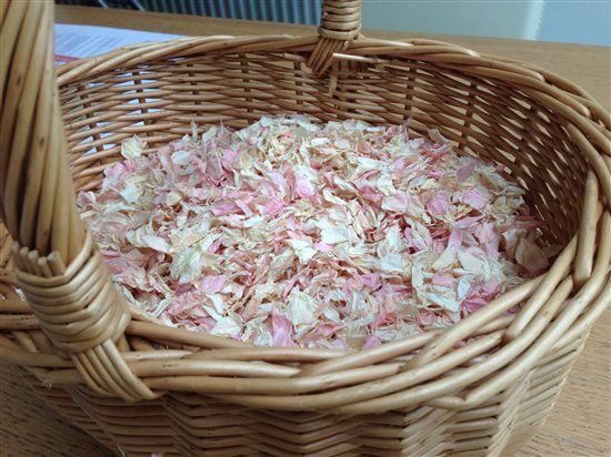 Re: Flip flop basket, hurricane vases, vintage mirror ory and pink delphinium confetti with whicker 
