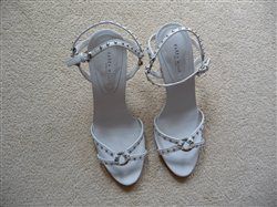 Karen Millen white wedge sandals 