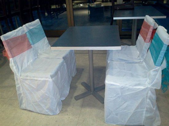 Wedding chair covers @ £1.50 each.