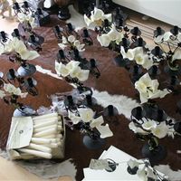 Wedding items from our Black & Ivory themed wedding for sale!  candelabras , candles , foam calla li