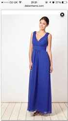 Debut Bright Blue Pleated Front Maxi Dress Size 10 or 12