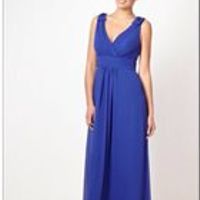 Debut Bright Blue Pleated Front Maxi Dress Size 10 or 12