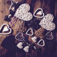Re: Wicker / beaded / blackboard hearts