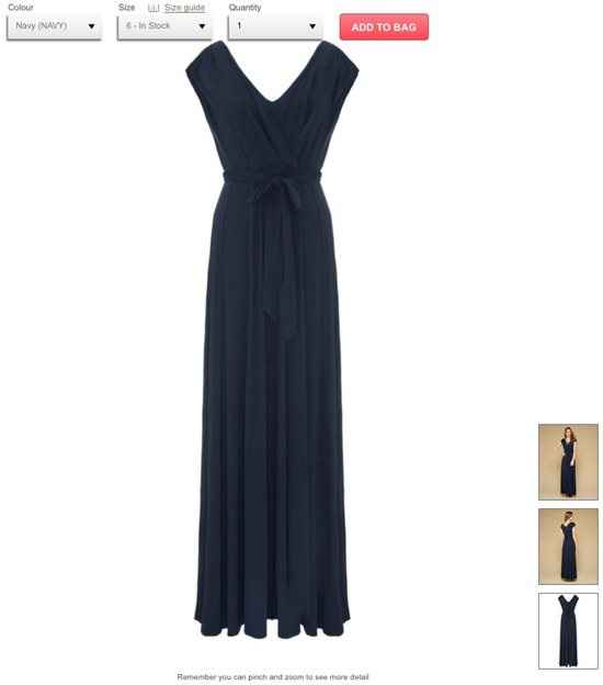 Re: Navy blue bridesmaid dress help