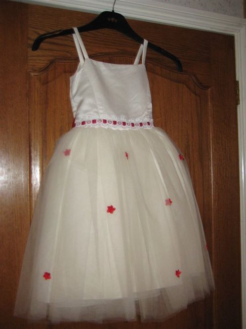 Red and Ivory Flower Girl Dress **BRAND NEW**