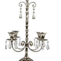 Silver Candelarbras with Crystal Droplets