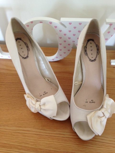 Pretty Bridesmaid Shoes  : 2 pairs Debut Cream High Heels Size 7 & 8