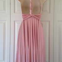 TwoBirds Bridesmaids Blush Classic Short Dress  (One Size)  & 4 matching Bandeaus