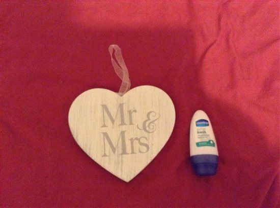 Wooden heart decorations, Mr and Mrs wooden bunting