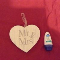 Wooden heart decorations, Mr and Mrs wooden bunting