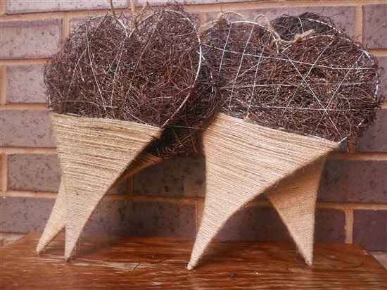 Rustic crafty wedding decor for sale - gold decorative jars / bottles, rustic hearts, sparkly headba