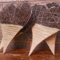 Rustic crafty wedding decor for sale - gold decorative jars / bottles, rustic hearts, sparkly headba