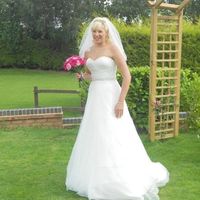 Wedding items for sale with flashes. Ronald joyce destiny dress, veil, next bridal shoes, petticoat/