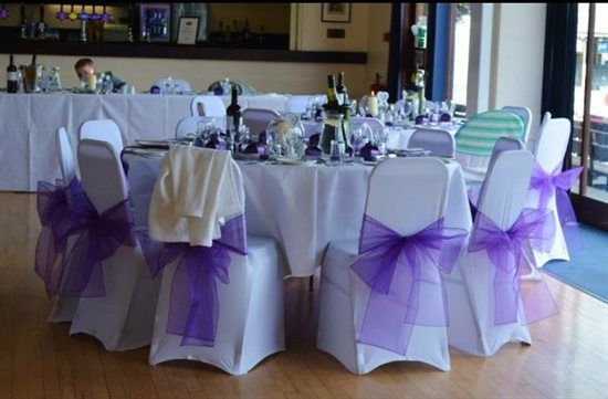 42/43 white great condition chair covers £50 Ono